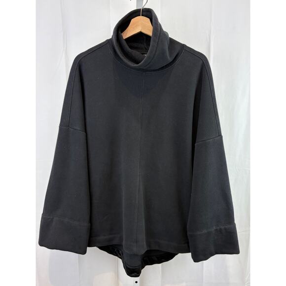 ATHLETA  Size M Cozy Karma Funnel Neck Sweatshirt 466846 Pullover Pockets Black - Picture 1 of 8